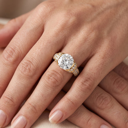 Elaine Half Bezel Pavé Round Diamond Engagement Ring in White Gold - lifestyle.jpg
