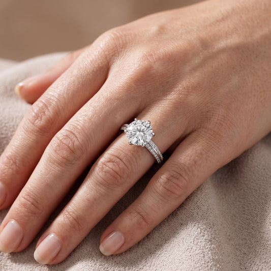Meredith Knife Edge Pavé Round Diamond Engagement Ring in White Gold - lifestyle.jpg