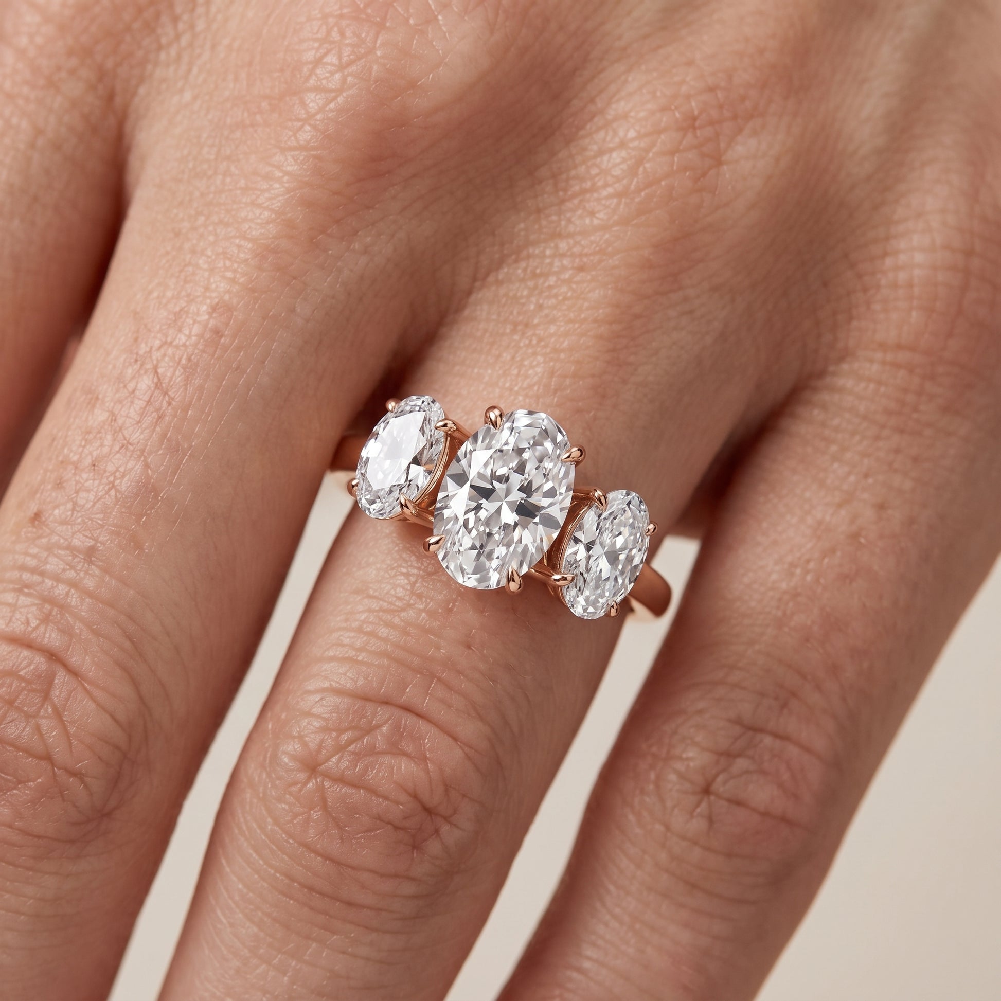 Lila Three-Stone Oval Diamond Ring in Rose Gold - lifestyle.jpg