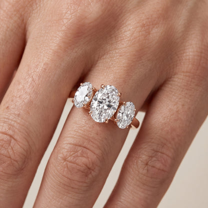Lila Three-Stone Oval Diamond Ring in Rose Gold - lifestyle.jpg