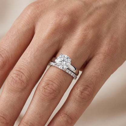 Veda Split Shank Pavé Round Diamond Engagement Ring in Platinum - lifestyle.jpg