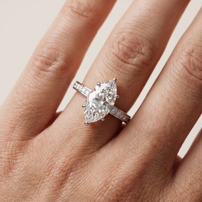 Brielle Channel Set Solitaire Marquise Diamond Ring in Silver - lifestyle.jpg