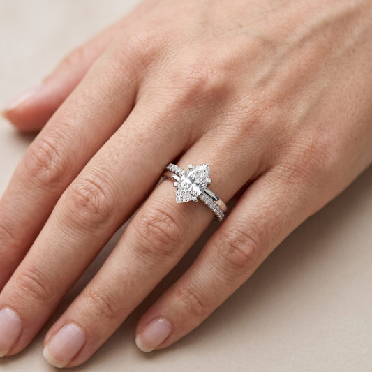 Edith Criss Cross Pavé Marquise Diamond Engagement Ring in Platinum - lifestyle.jpg
