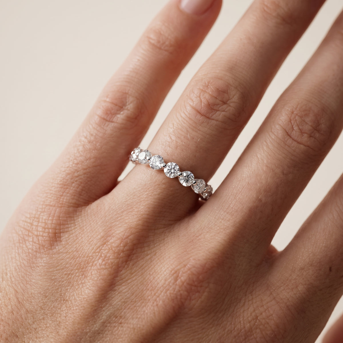 Brooke Shared Prong Round Diamond Eternity Band in White Gold - lifestyle.jpg