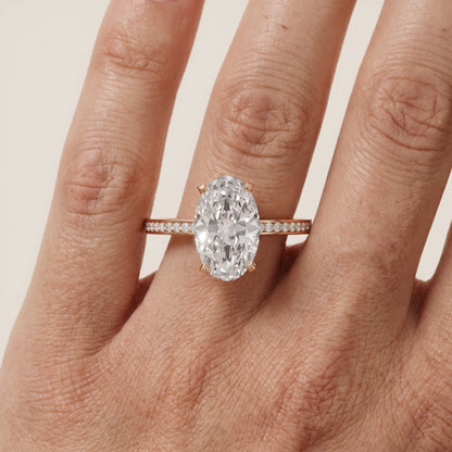 Naia Hidden Halo Oval Diamond Ring in Rose Gold - lifestyle.jpg