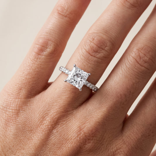 Thea Hidden Halo Pavé Princess Diamond Engagement Ring in Platinum - lifestyle.jpg