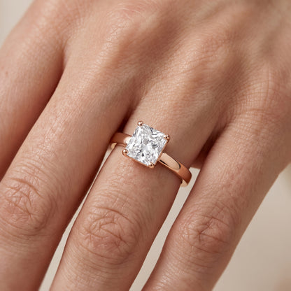 Delia Solitaire Radiant Diamond Engagement Ring in Rose Gold - lifestyle.jpg