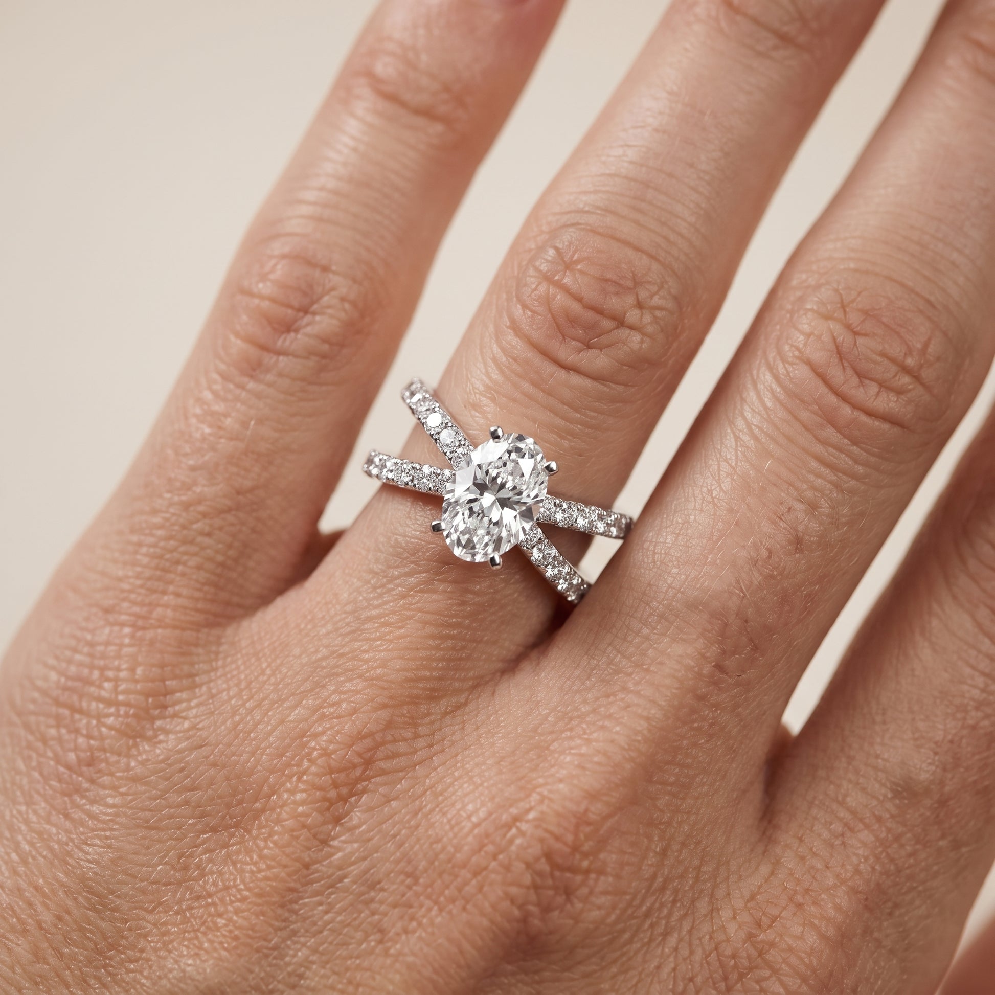 Lior Criss Cross Pavé Oval Diamond Engagement Ring in Platinum - lifestyle.jpg