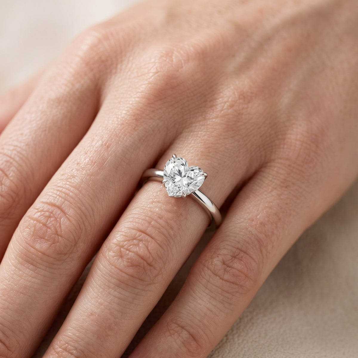 Serena Blossom Solitaire Heart Diamond Engagement Ring in White Gold - lifestyle.jpg