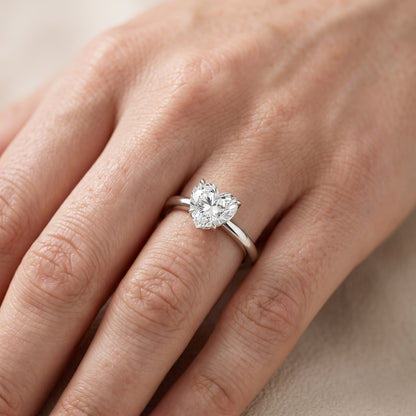 Serena Blossom Solitaire Heart Diamond Engagement Ring in White Gold - lifestyle.jpg