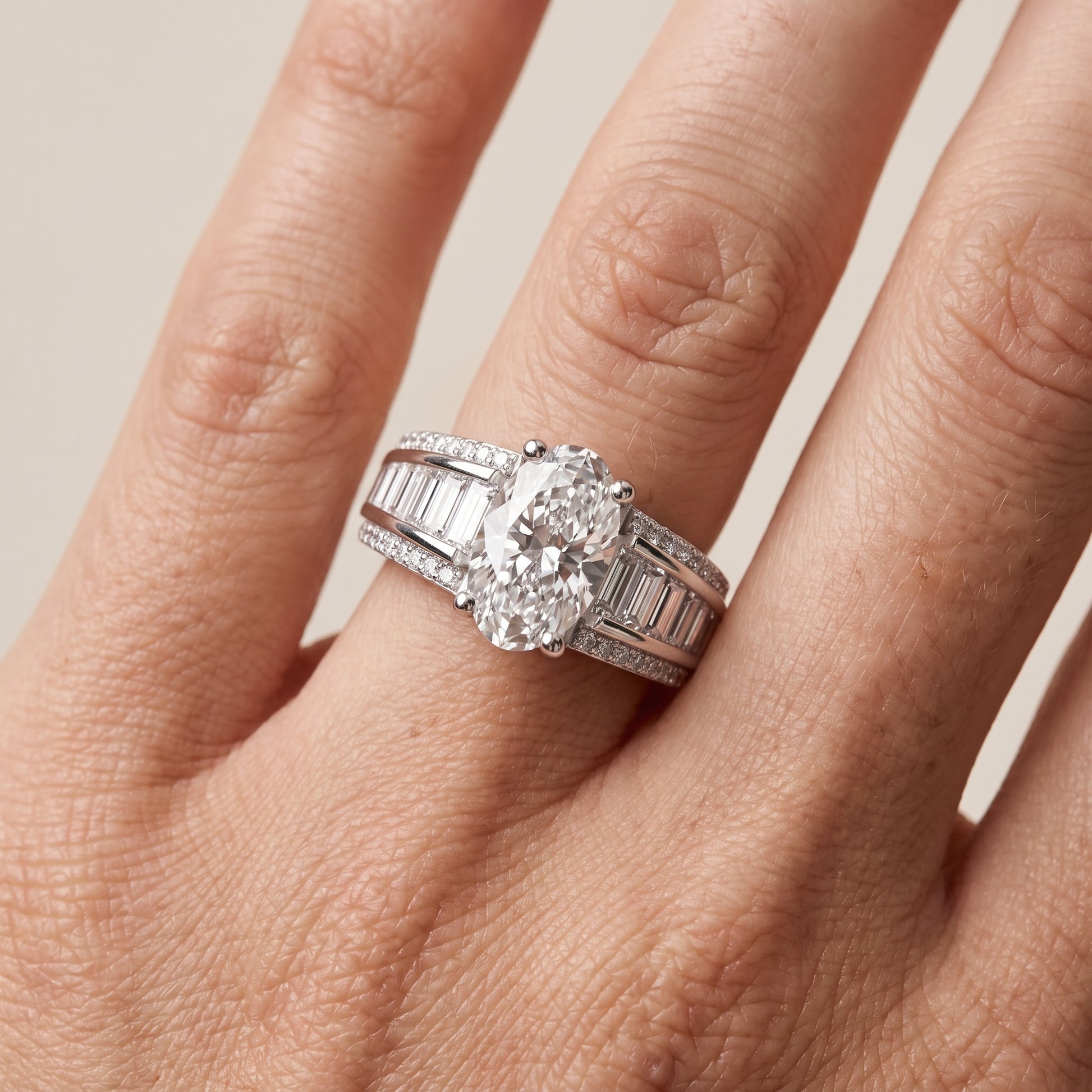 Halle Channel Set Baguette Accent Oval Diamond Engagement Ring in White Gold - lifestyle.jpg