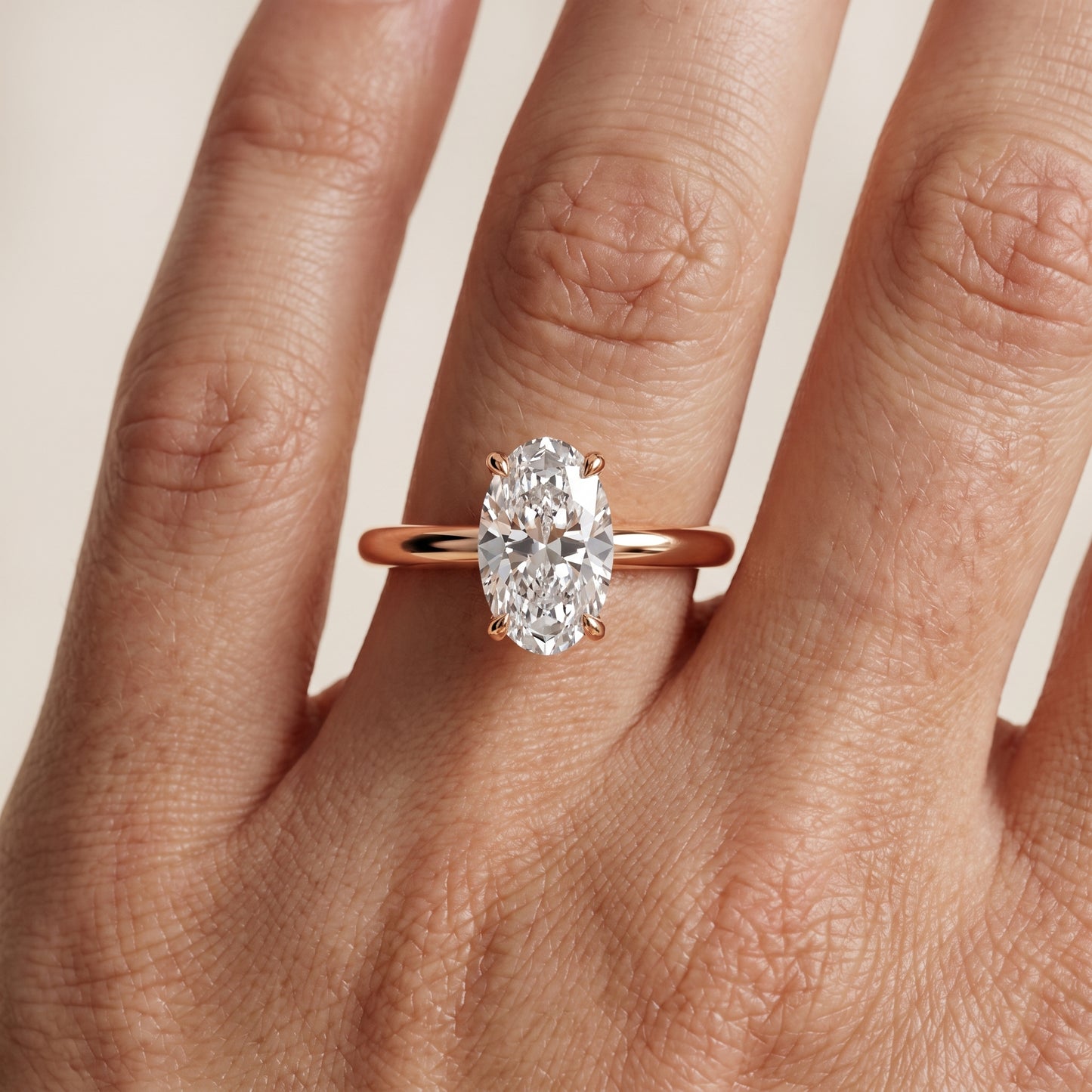 Amaya Hidden Halo Oval Diamond Ring in Rose Gold - lifestyle.jpg