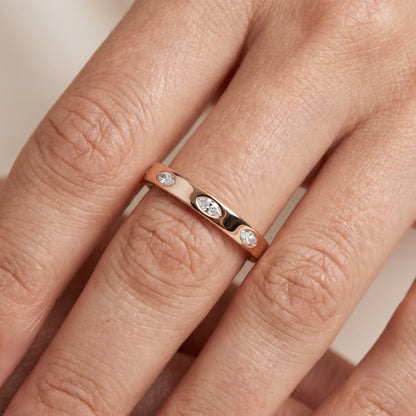 Sloane Bezel Marquise & Round Diamond Eternity Band in Rose Gold - lifestyle.jpg