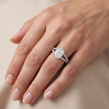 Eternal Embrace Solitaire Cushion Diamond Engagement Ring in Platinum - lifestyle.jpg