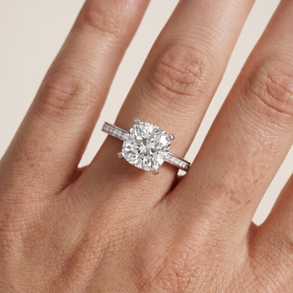 Naia Hidden Halo Cushion Diamond Ring in White Gold - lifestyle.jpg