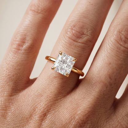 Nella Petite Solitaire Radiant Diamond Engagement Ring in Yellow Gold - lifestyle.jpg