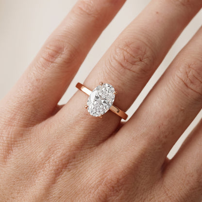 Kaia Solitaire Oval Diamond Ring in Rose Gold - lifestyle.jpg
