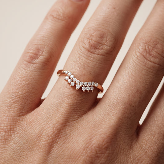 Sabina Curved Round Diamond Anniversary Ring in Rose Gold - lifestyle.jpg