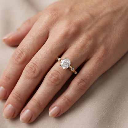 Elena Radiance Solitaire Cushion Diamond Engagement Ring in Yellow Gold - lifestyle.jpg