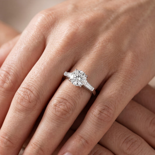 Winnie Three-Stone Round Diamond Engagement Ring in Platinum - lifestyle.jpg