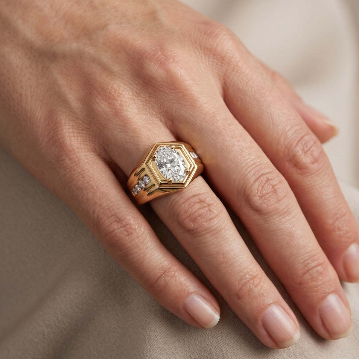 Cody Statement Channel Set Oval Diamond Engagement Ring in Silver - lifestyle.jpg