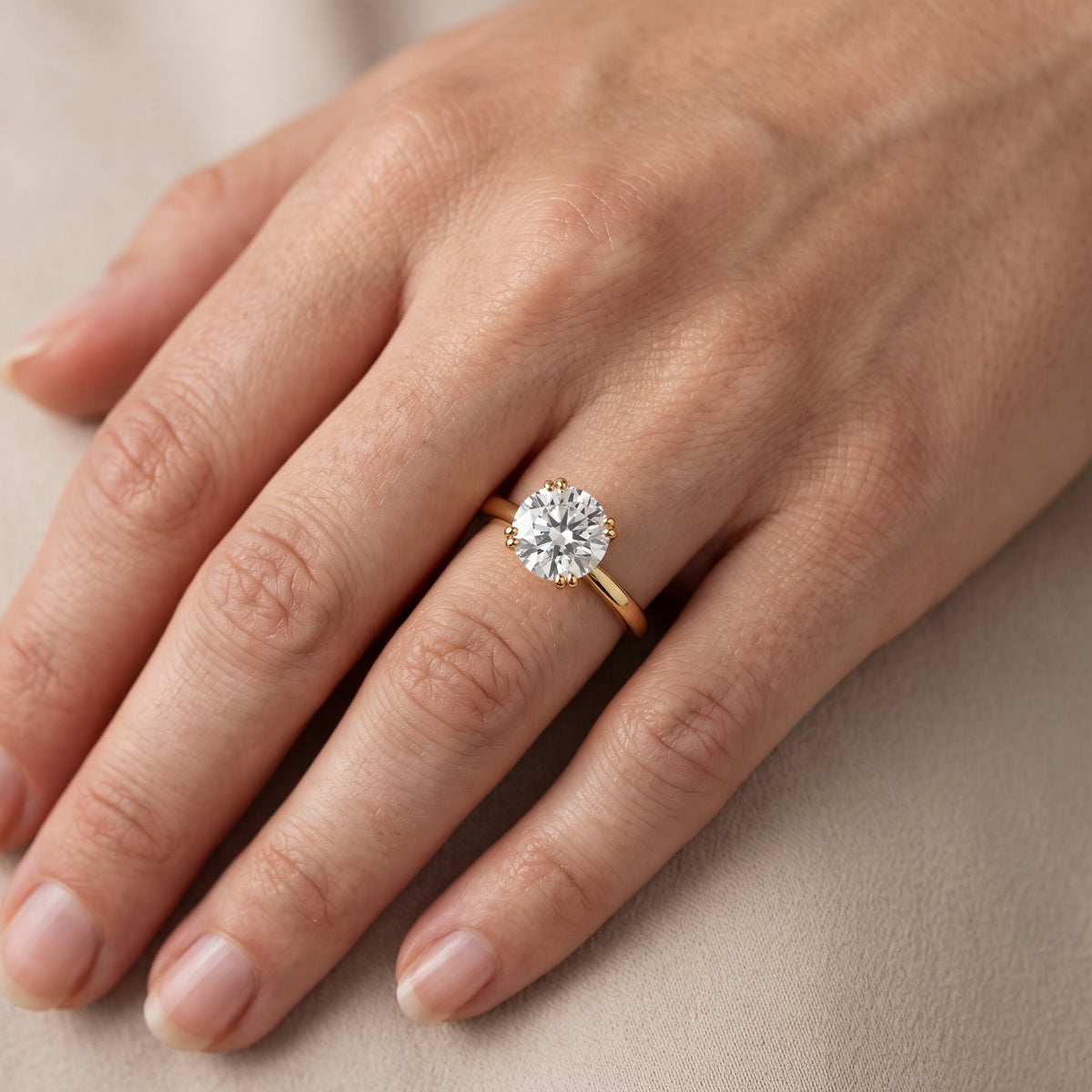 Lorelei Solitaire Round Diamond Engagement Ring in Platinum - lifestyle.jpg