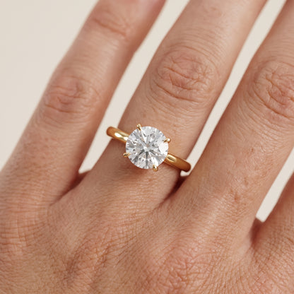 Kalia Knife Edge Solitaire Round Diamond Engagement Ring in Yellow Gold - lifestyle.jpg
