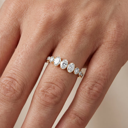 Nerea Riviera Oval & Round Diamond Wedding Band in Yellow Gold - lifestyle.jpg