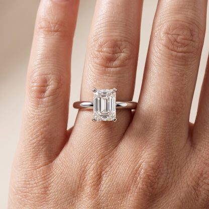 Arabella Six-Prong Solitaire Emerald Diamond Engagement Ring in White Gold - lifestyle.jpg