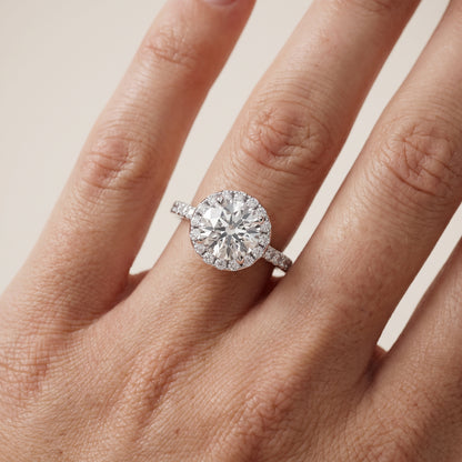 Amara Halo Claw Prong Round Diamond Ring in White Gold - lifestyle.jpg