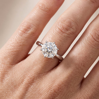Evie Solitaire Six-Prong Round Diamond Engagement Ring in Platinum - lifestyle.jpg