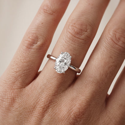 Kalia Knife Edge Solitaire Oval Diamond Engagement Ring in Silver - lifestyle.jpg