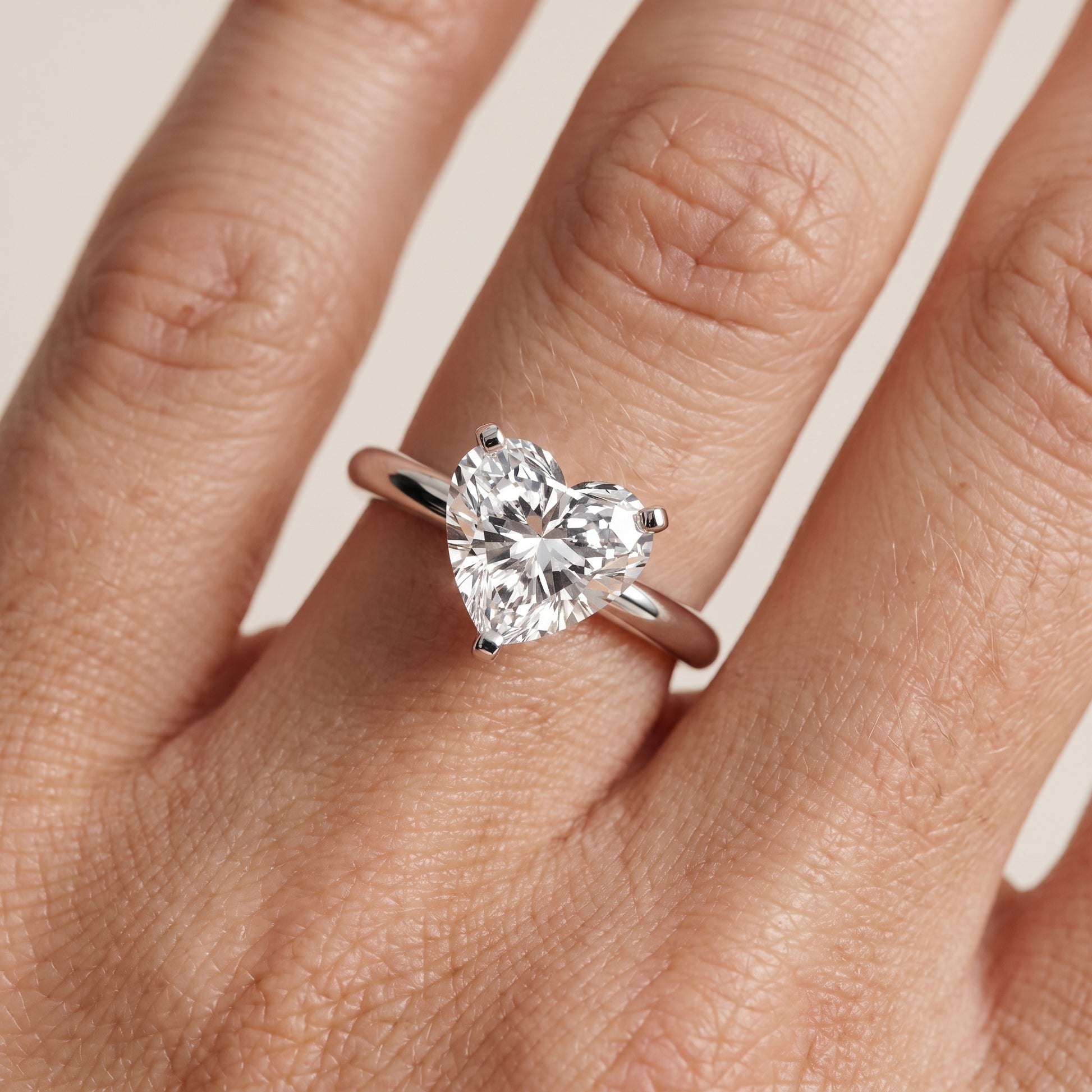 Wren Solitaire Heart Diamond Ring in Silver - lifestyle.jpg