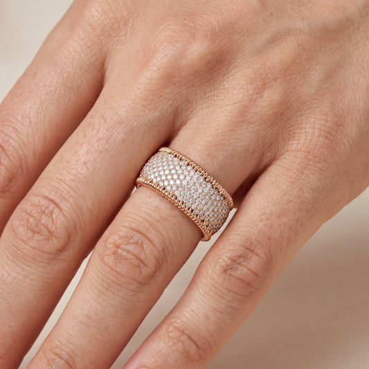 Rita Micropavé Round Diamond Anniversary Ring in Rose Gold - lifestyle.jpg