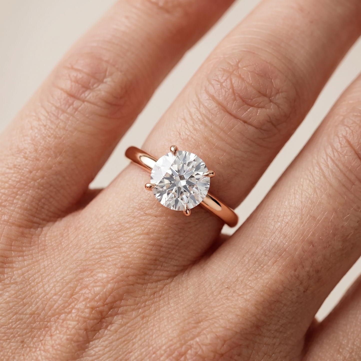 Lyla Petite Solitaire Round Diamond Engagement Ring in Rose Gold - lifestyle.jpg