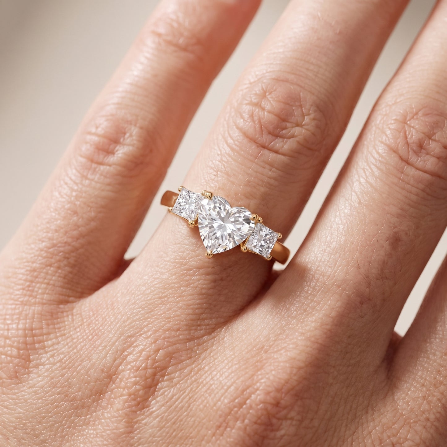 Sienna Three-Stone Heart Diamond Ring in Yellow Gold - lifestyle.jpg