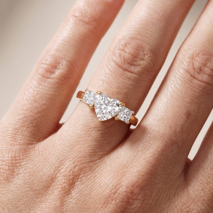 Sienna Three-Stone Heart Diamond Ring in Yellow Gold - lifestyle.jpg
