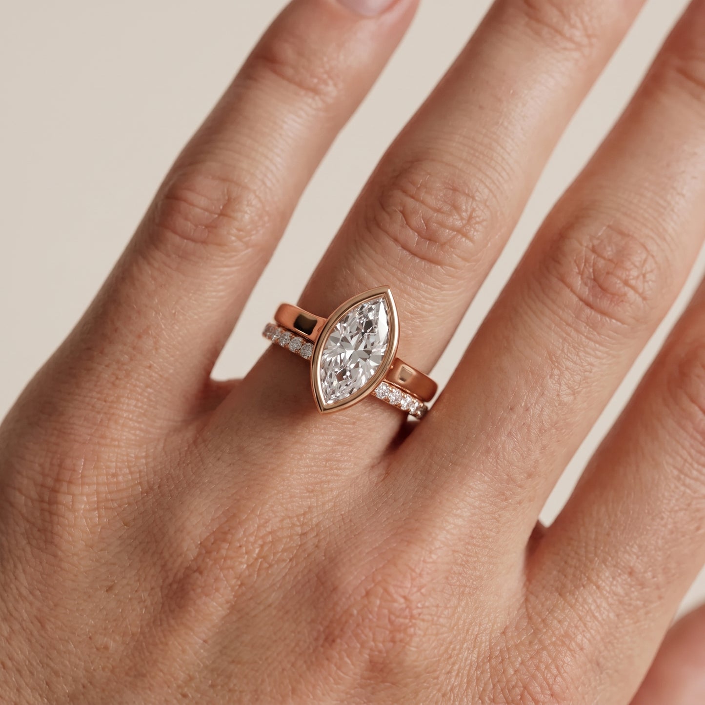 Ayla Bezel Bypass Marquise Diamond Ring in Rose Gold - lifestyle.jpg