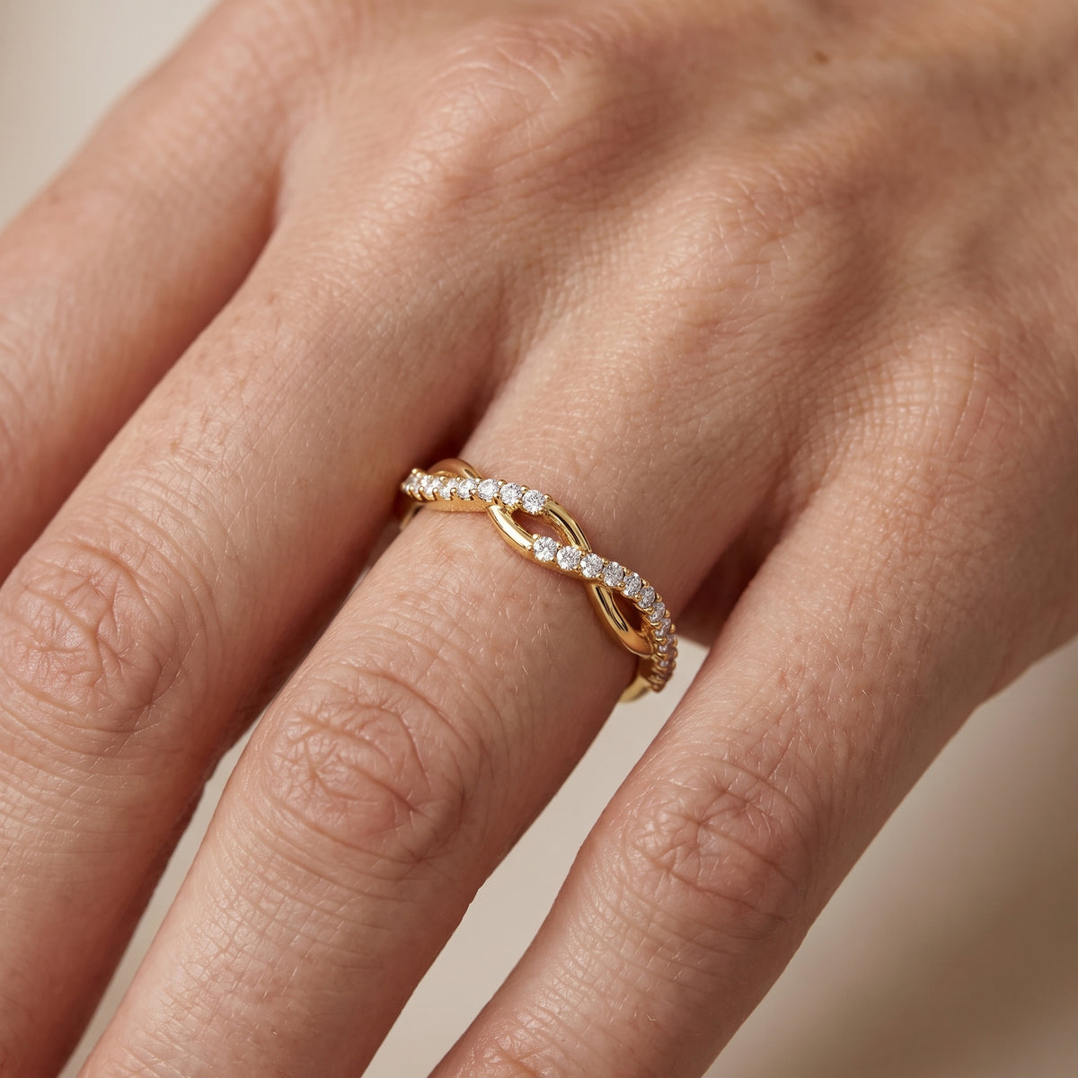 Ivy Petite Twist Round Diamond Half Eternity Band in Yellow Gold - lifestyle.jpg