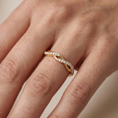 Ivy Petite Twist Round Diamond Half Eternity Band in Yellow Gold - lifestyle.jpg