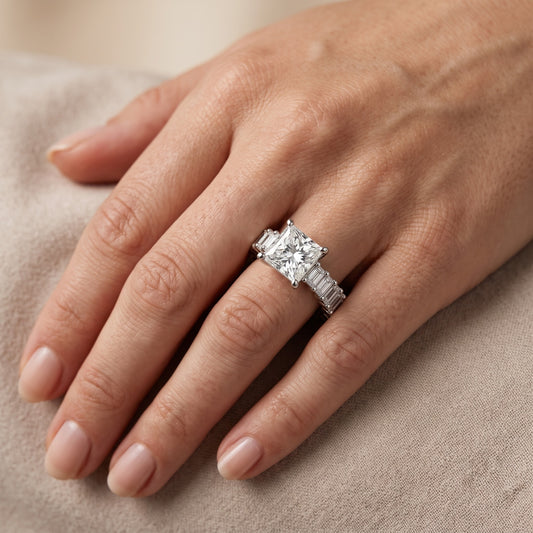 Mallory Shared Prong Princess Diamond Engagement Ring in Platinum - lifestyle.jpg