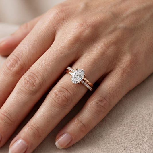 Edith Criss Cross Pavé Oval Diamond Engagement Ring in Rose Gold - lifestyle.jpg