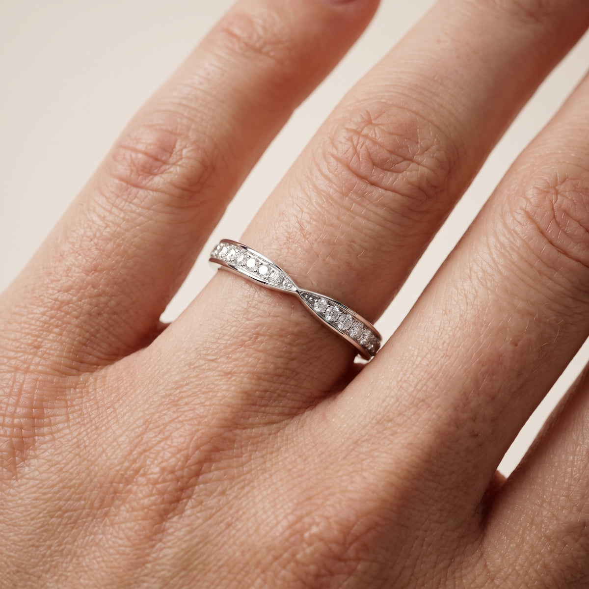 Imogen Tapered Riviera Round Diamond Eternity Band in Platinum - lifestyle.jpg