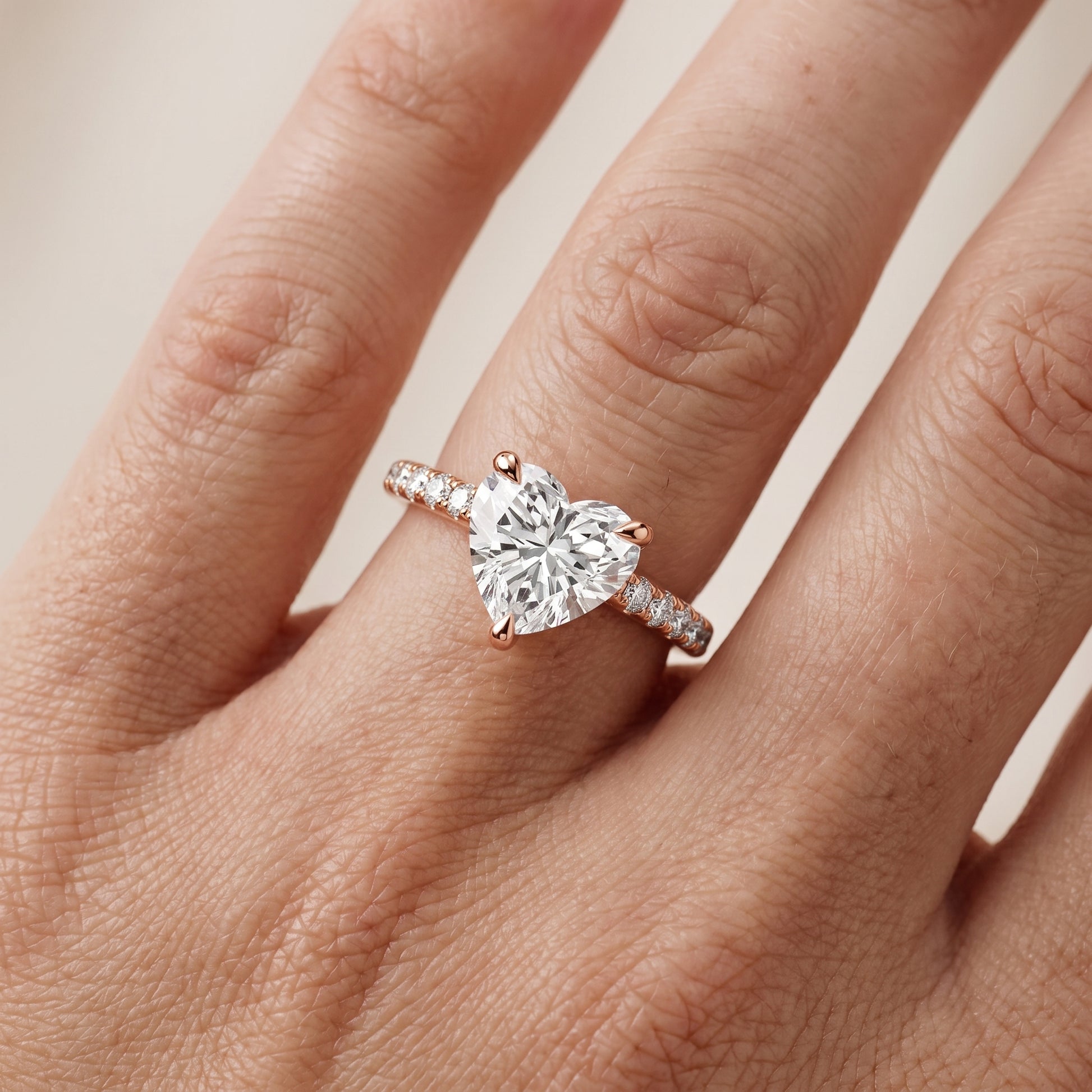 Maya Hidden Halo Pavé Heart Diamond Engagement Ring in Rose Gold - lifestyle.jpg