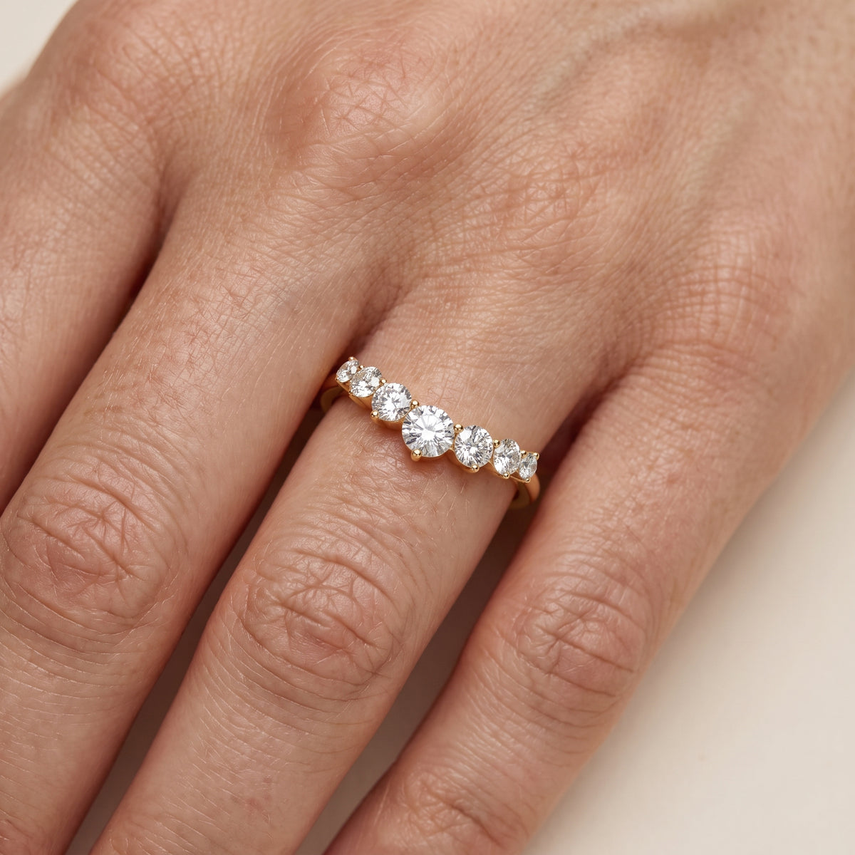 Quinn Contour Round Diamond Wedding Band in Yellow Gold - lifestyle.jpg