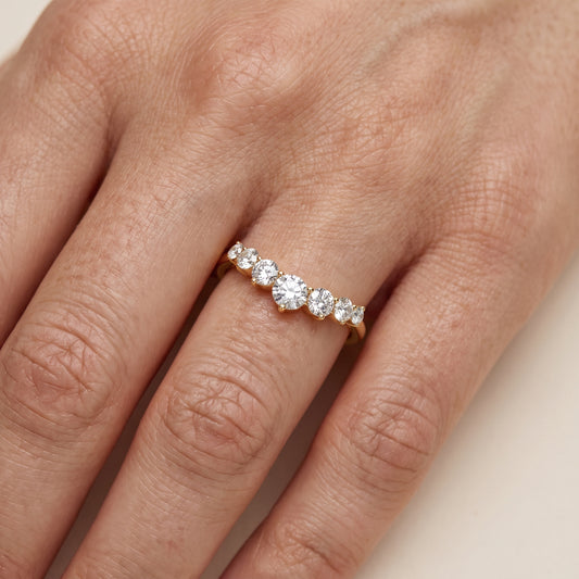 Saira Contour Round Diamond Wedding Band in Yellow Gold - lifestyle.jpg