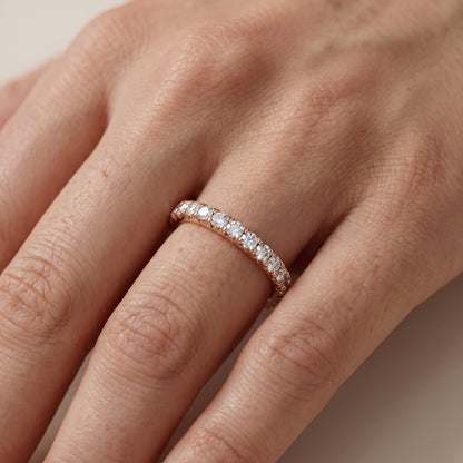 Margaret French Pavé Round Diamond Eternity Band in Rose Gold - lifestyle.jpg