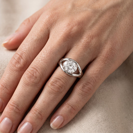 Madeleine Split Shank Oval Diamond Engagement Ring in Platinum - lifestyle.jpg