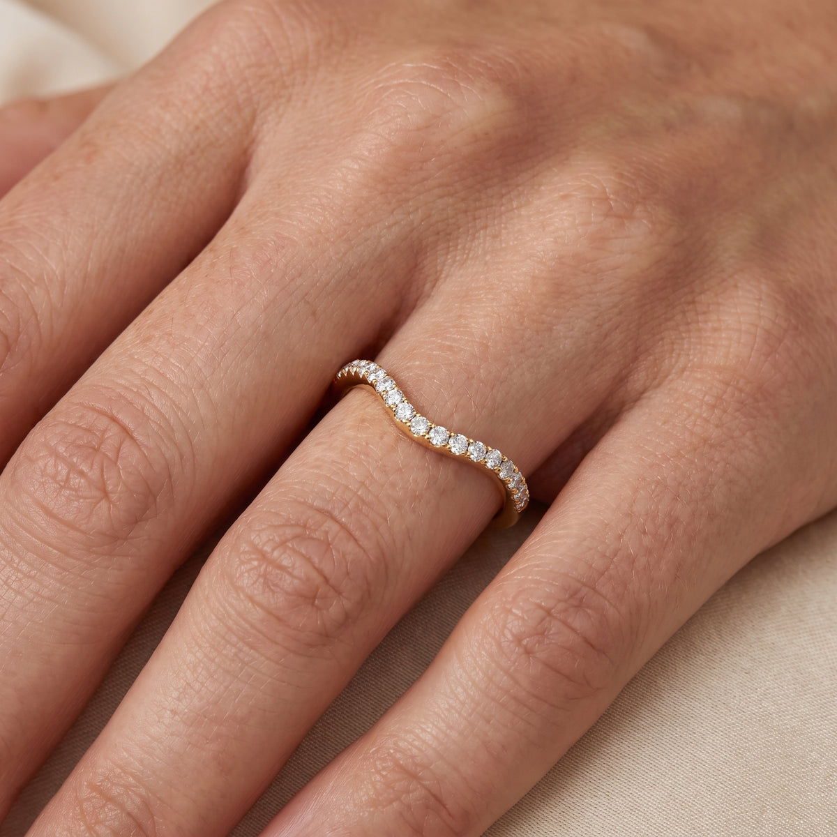 Audrey Curved Round Diamond Stackable Ring in Yellow Gold - lifestyle.jpg