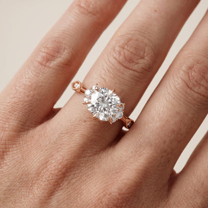 Naomi Vintage Milgrain Cushion Diamond Engagement Ring in Rose Gold - lifestyle.jpg